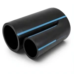 NPF HDPE Pipes High Pressure 10 Bar, Diameter 450 mm, Thickness 21.5 mm, Black