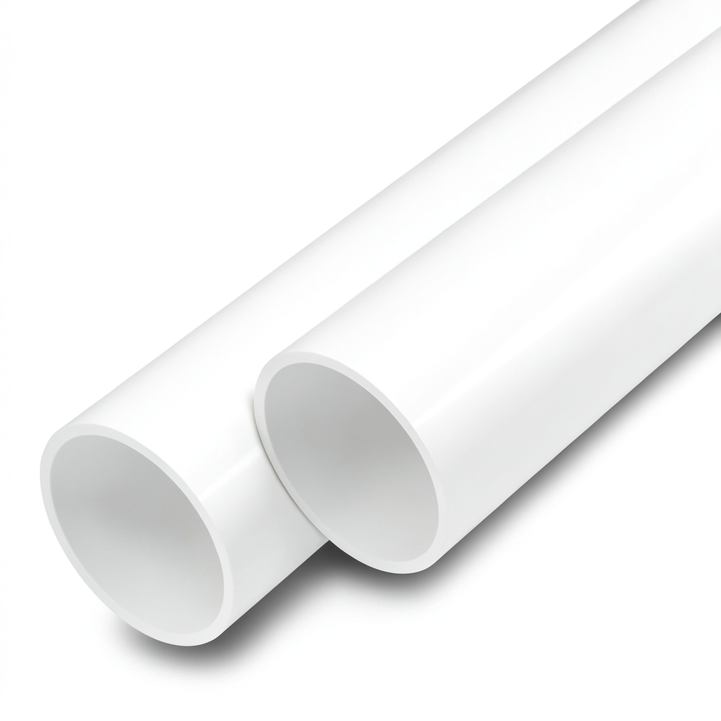 أنابيب UPVC مقاس 4 إنش سمك 4.4 مم ضغط اسمي 11 بار لون أبيض