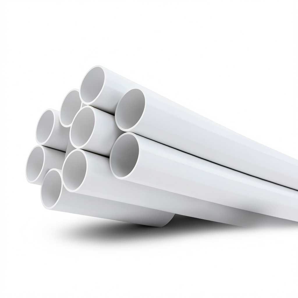 انابيب UPVC ضغط 8.6 بار مقاس 1 1/2 إنش سمك 1.52 مم لون أبيض