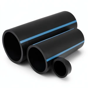 مواسير HDPE الوطني لشبكات المياه ضغط 6 بار قطر خارجي 110 مم سمك 2.7 مم لون اسود