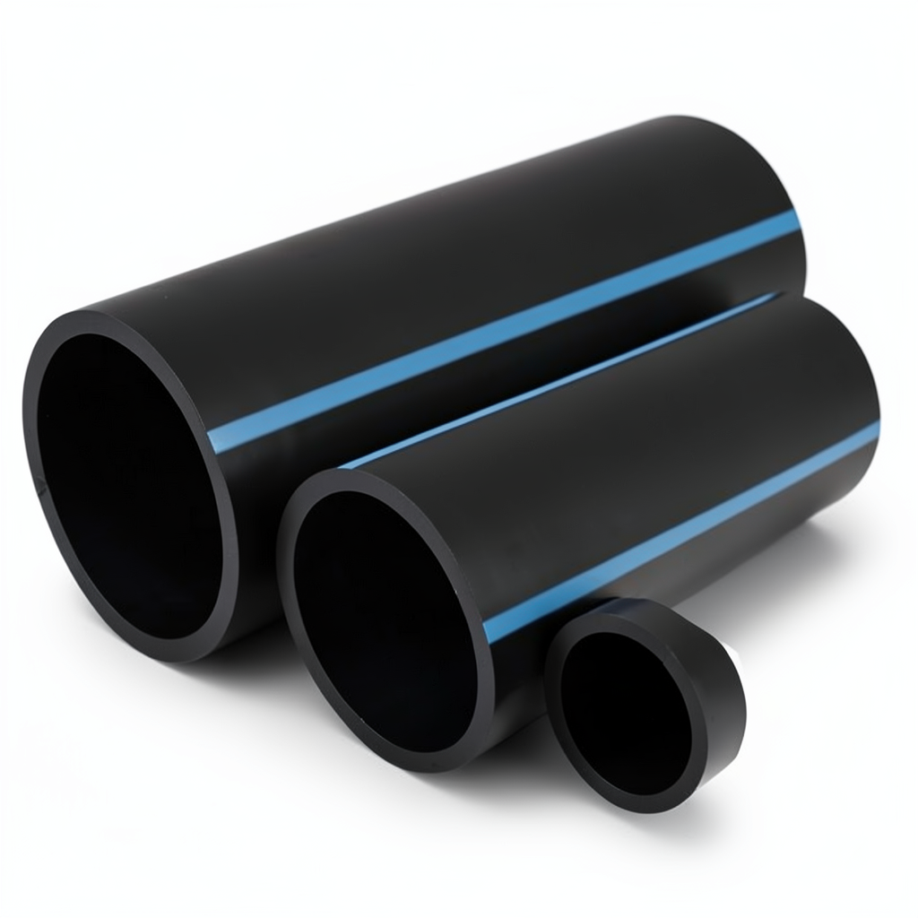 مواسير HDPE الوطني لشبكات المياه ضغط 6 بار قطر خارجي 110 مم سمك 2.7 مم لون اسود