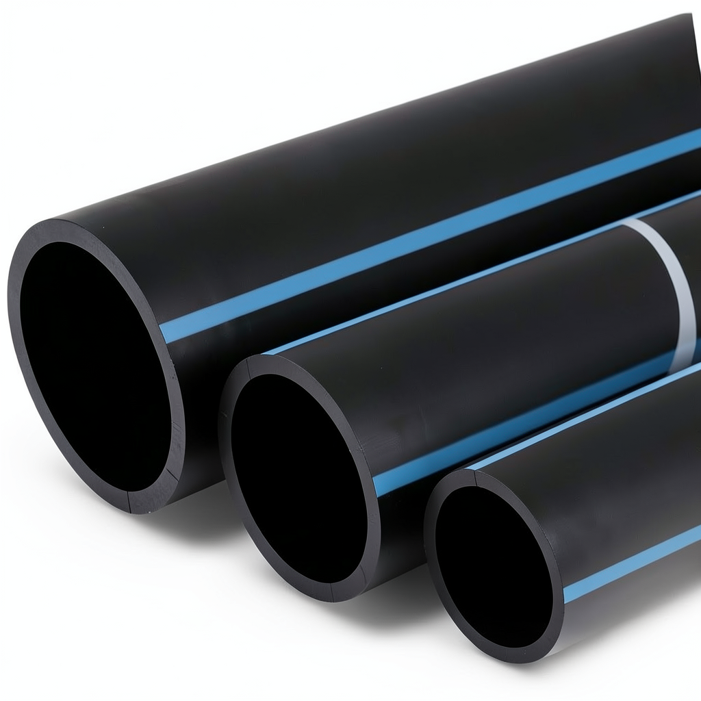 مواسير HDPE الوطني لشبكات المياه ضغط 6 بار قطر خارجي 140 مم سمك 3.5 مم لون اسود