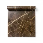 Luxury Line Brown Glossy Marble-Effect Wallpaper
