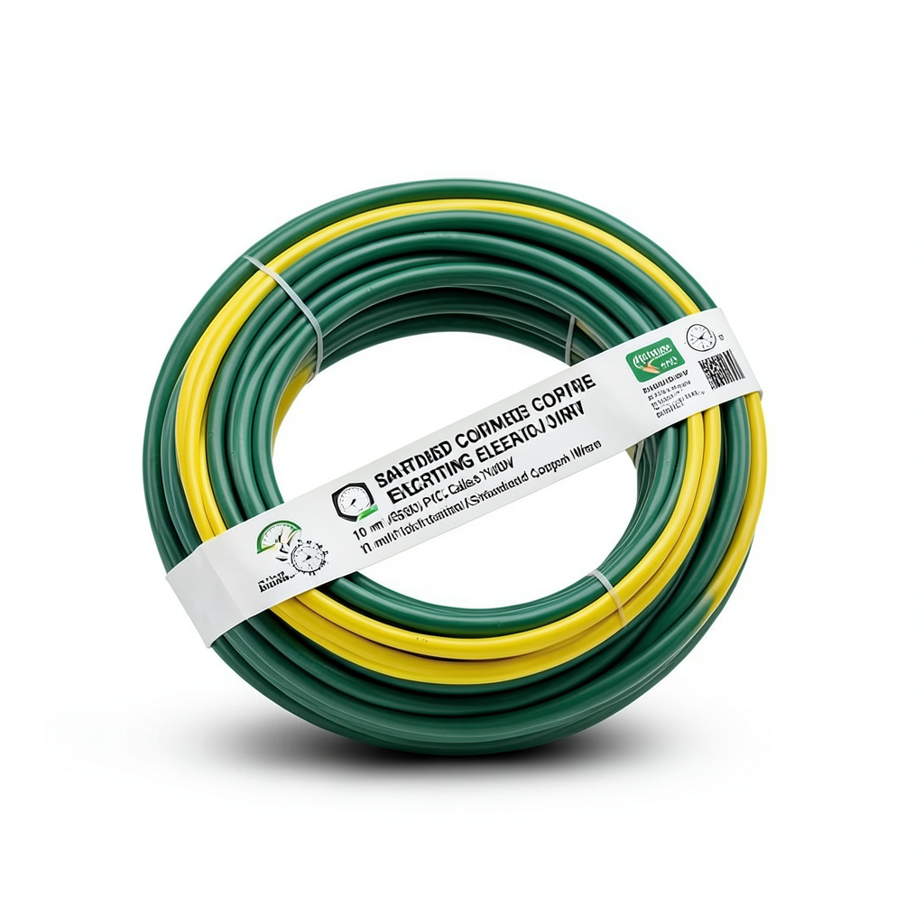 10 mm Stranded Copper Earthing Electric Wire 450/750V PVC Insulation Green/Yellow | Riyadh Cables Group