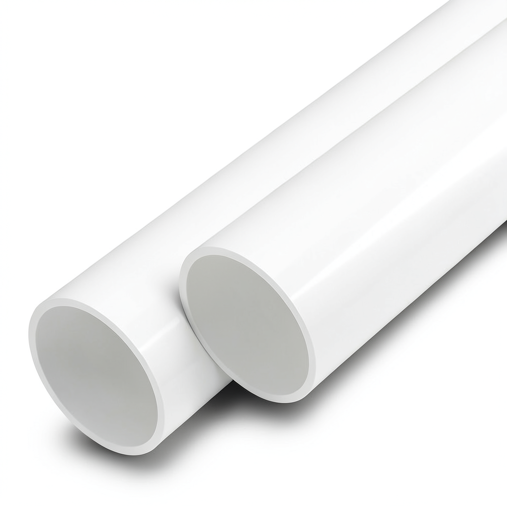 مواسير UPVC ضغط اسمي 13.8 بار مقاس 4 إنش سمك 5.4 مم لون أبيض
