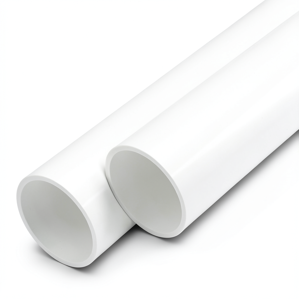 مواسير UPVC ضغط اسمي 13.8 بار مقاس 6 إنش سمك 8 مم لون أبيض