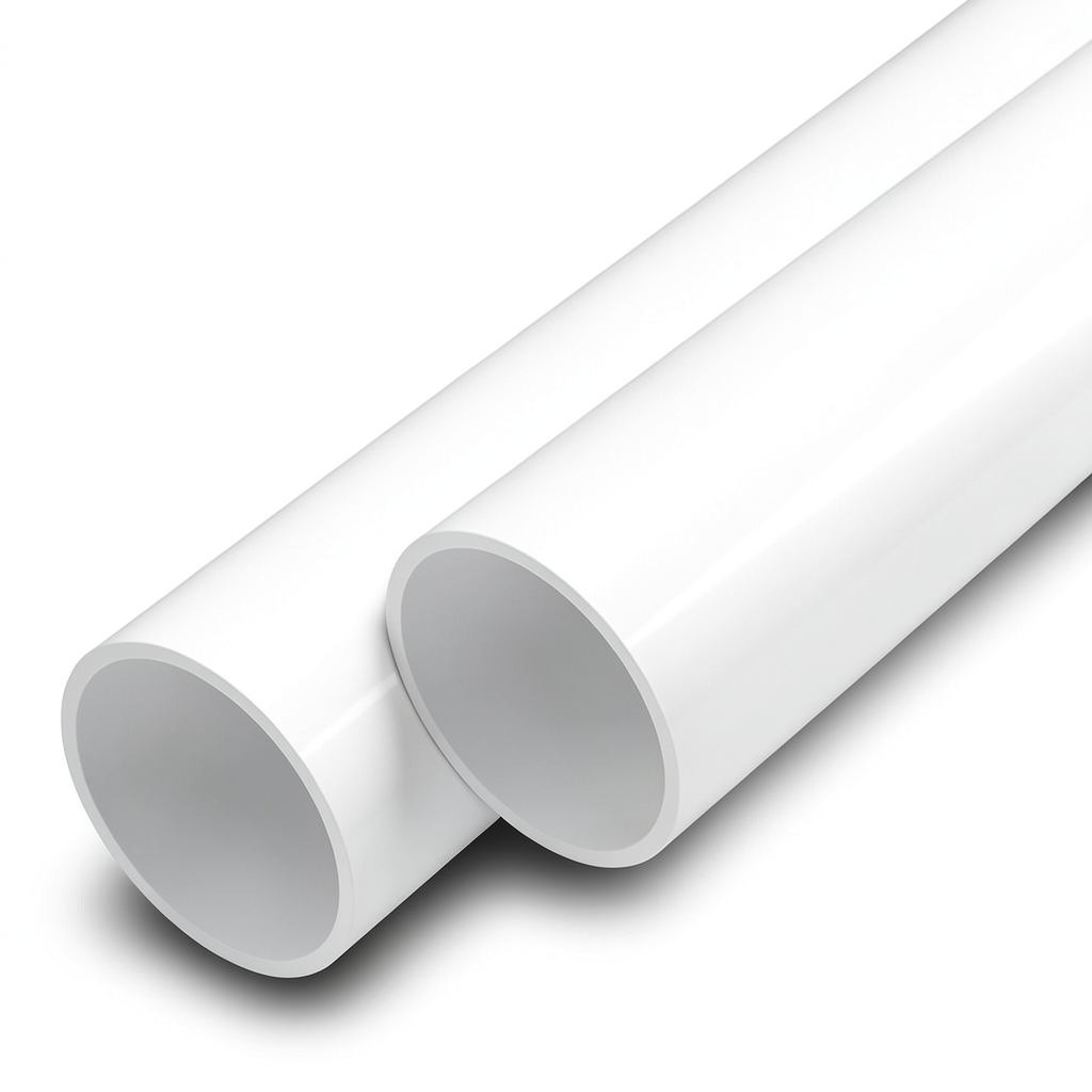 مواسير UPVC ضغط اسمي 17.2 بار مقاس 4 إنش سمك 6.7 مم لون أبيض