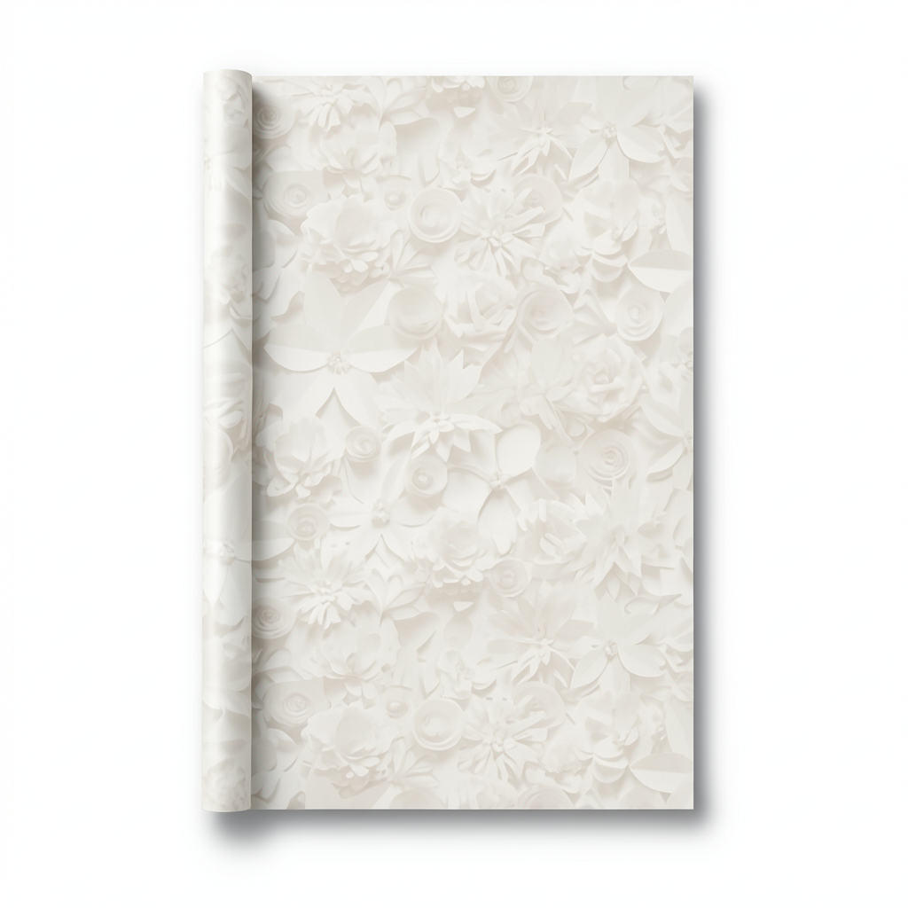 Dutch Floral Wallpaper 10m x 0.53m, Off White, Model 17340