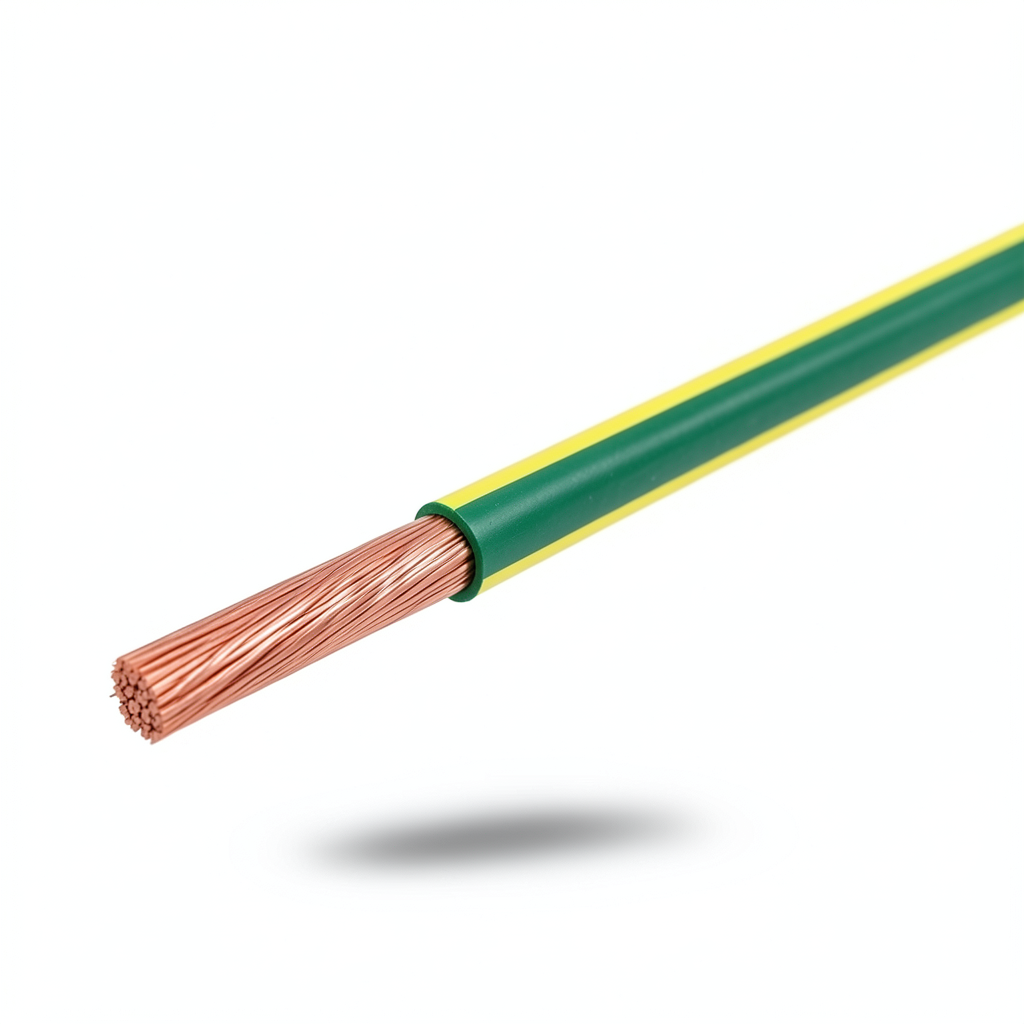 لفة سلك تأريض نحاس مجدول 150 mm 450/750 فولت عزل PVC أخضر/أصفر | مجموعة كابلات الرياض
