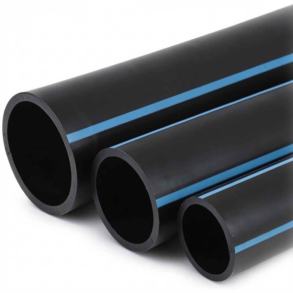 مواسير HDPE الوطني لشبكات المياه ضغط 6 بار قطر خارجي 140 مم سمك 3.5 مم لون اسود
