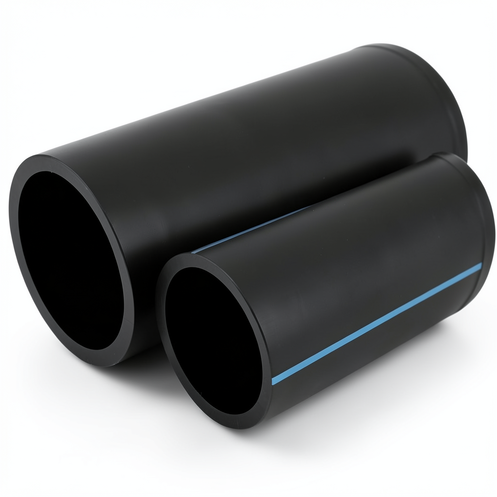 مواسير HDPE الوطني لشبكات المياه ضغط 6 بار قطر خارجي 180 مم سمك 4.4 مم لون اسود