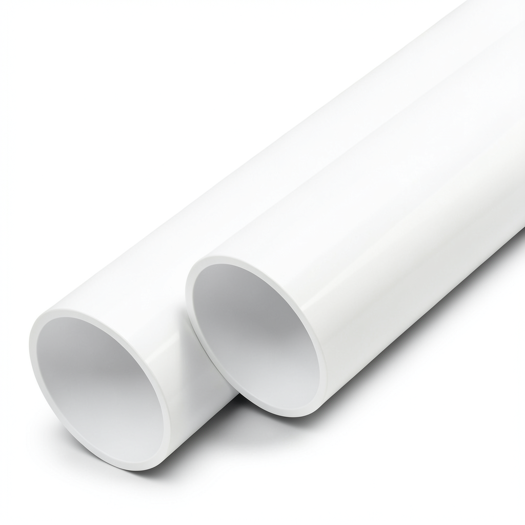 مواسير UPVC ضغط اسمي 13.8 بار مقاس 6 إنش سمك 8 مم لون أبيض