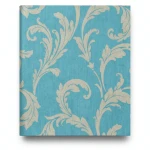 Italian Wallpaper Leaf-Patterned Design 10mx0.73m Turquoise