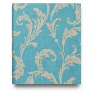 Italian Wallpaper Leaf-Patterned Design 10mx0.73m Turquoise