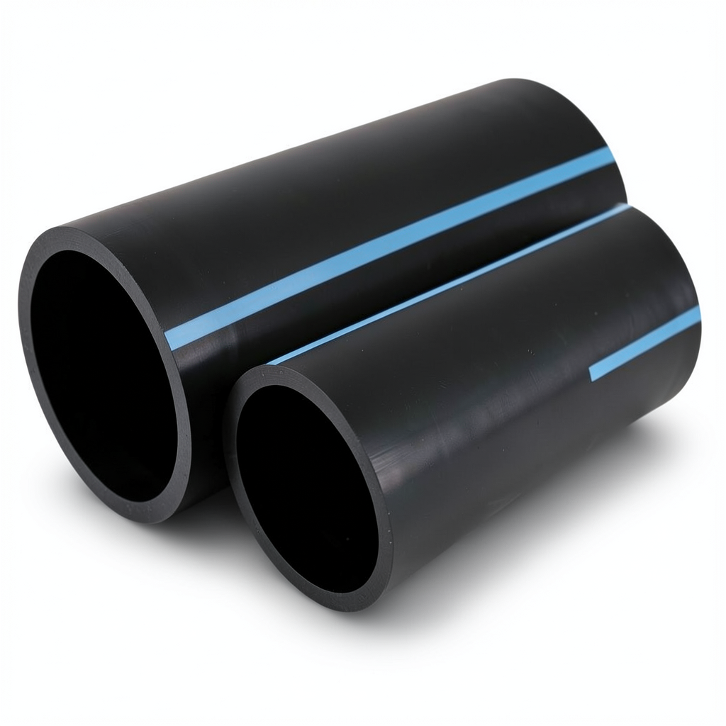 NPF HDPE Pipes Water Networks Pressure 8 Bar Diameter 180 mm Thickness 5.5 mm Black