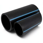 NPF HDPE Pipes for Water Networks Pressure 8 Bar Outside Diameter 200 mm Thickness 6.2 mm Black