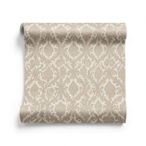 Italian Patterned Wallpaper 10m x 0.73m Light Brown, Model 56850