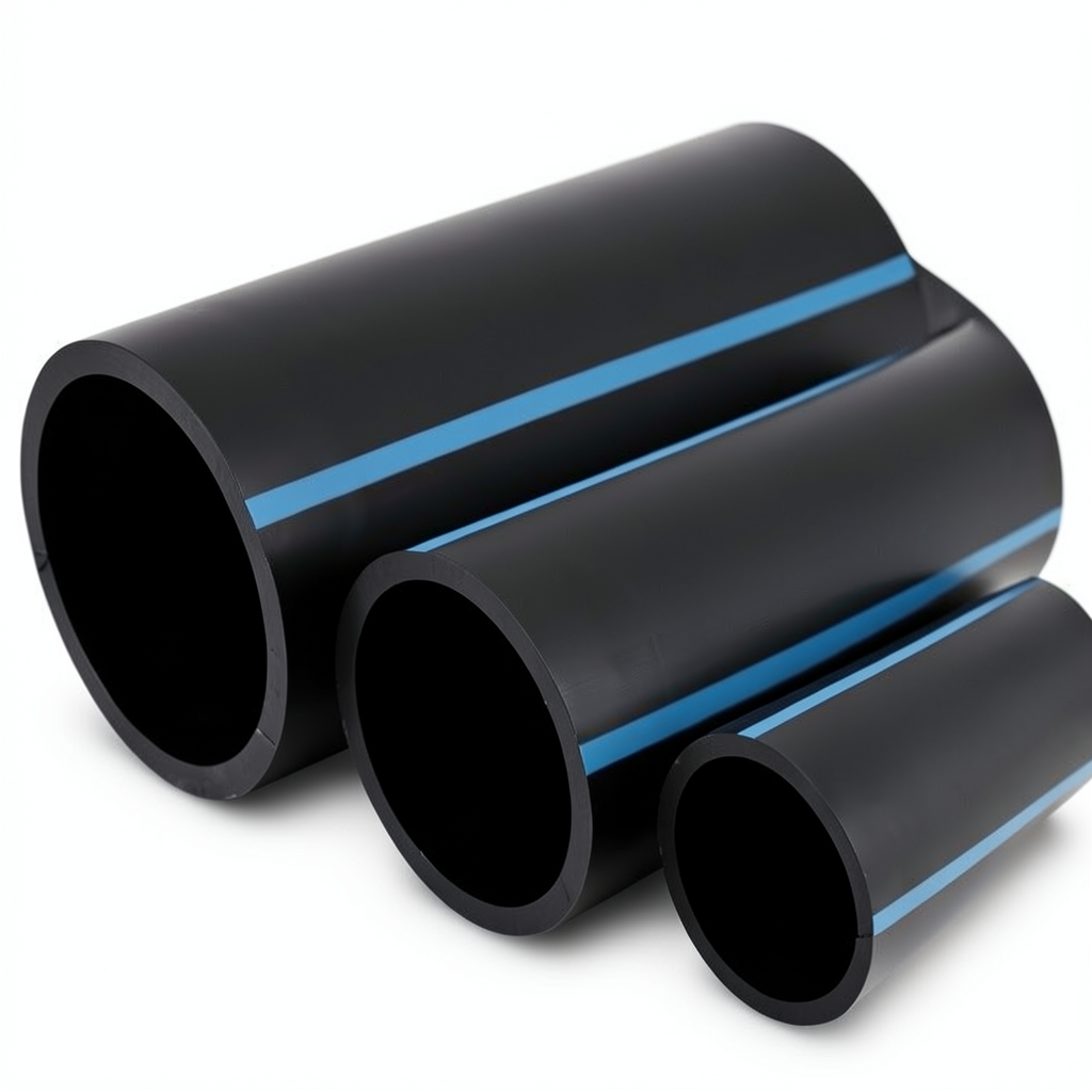 أنابيب HDPE الوطني ضغط 10 بار قطر خارجي 200 مم سمك 7.7 مم لون أسود