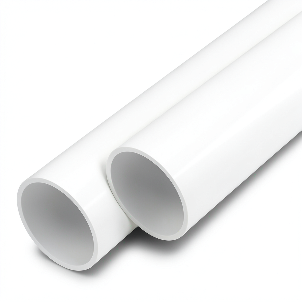 أنابيب UPVC ضغط اسمي 21.7 بار مقاس 1/2 1 إنش سمك 3.6 مم لون أبيض