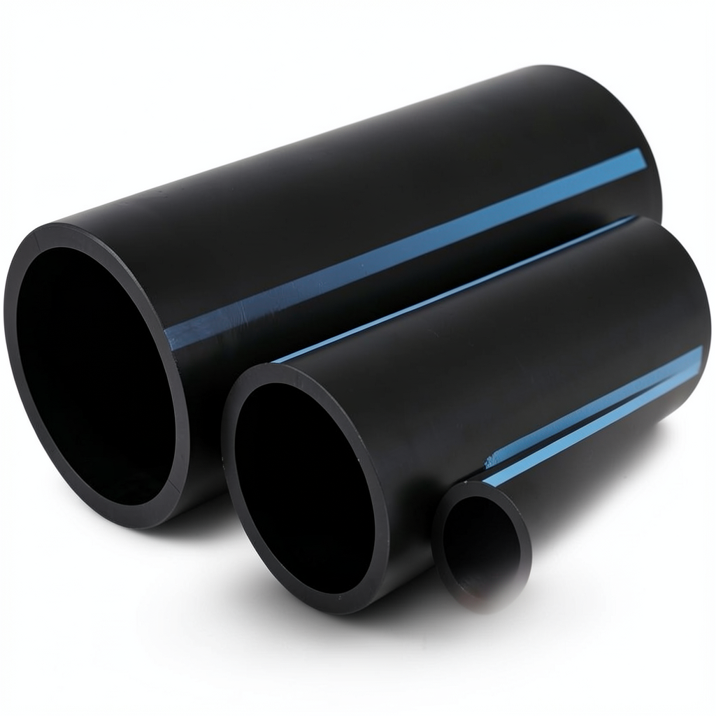 مواسير HDPE ضغط 8 بار قطر خارجي 110 مم سمك 3.4 مم لون أسود