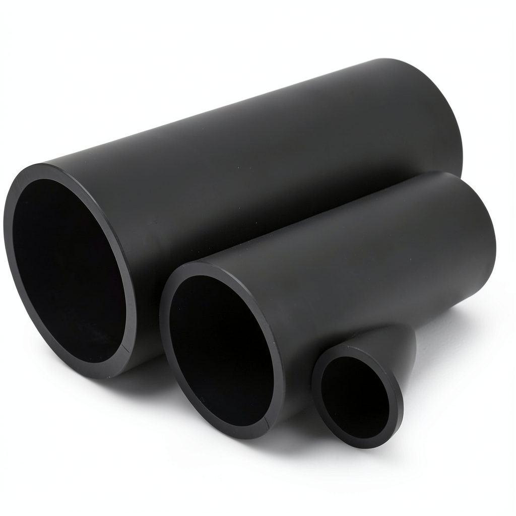 أنابيب HDPE الوطني ضغط 8 بار قطر خارجي 140 مم سمك 4.3 مم لون أسود