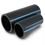 أنابيب HDPE الوطني لشبكات المياه ضغط 8 بار قطر خارجي 160 مم سمك 4.9 مم لون أسود