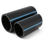 أنابيب HDPE الوطني لشبكات المياه ضغط 8 بار قطر خارجي 200 مم سمك 6.2 مم لون أسود