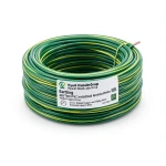 لفة سلك كهرباء تأريض نحاس مجدول 25 mm 450/750 فولت عزل PVC أخضر/أصفر | مجموعة كابلات الرياض