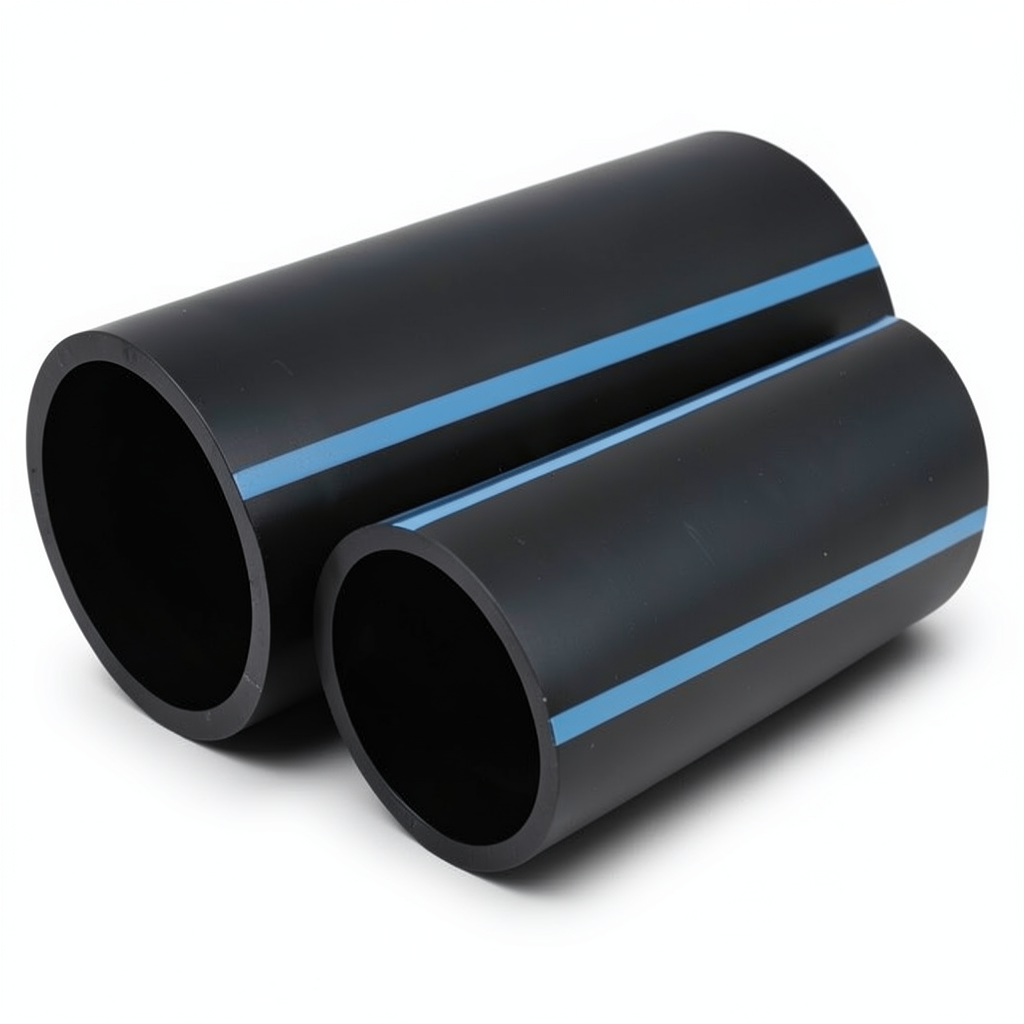 أنابيب HDPE الوطني لشبكات المياه ضغط 8 بار قطر خارجي 250 مم سمك 7.7 مم لون اسود