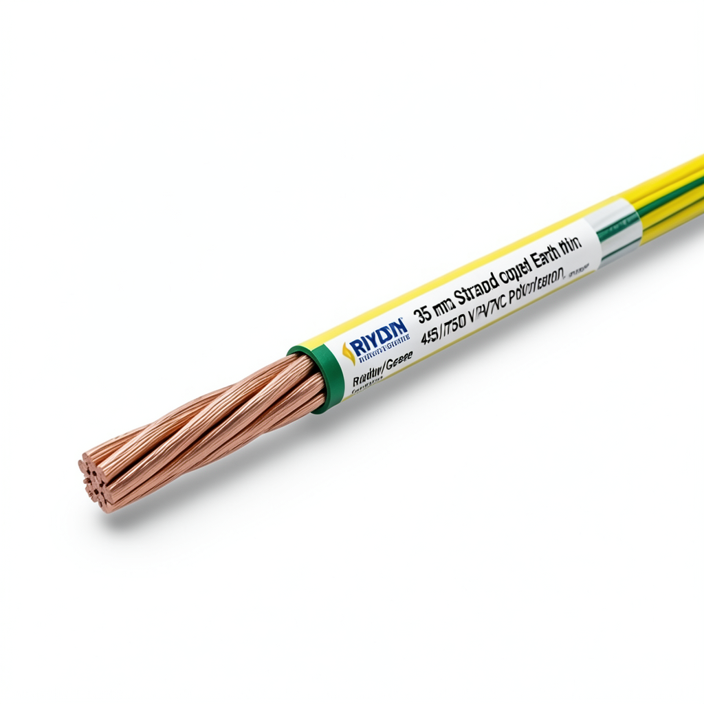 35 mm2 Stranded Copper Earth Wire 450/750 V PVC Insulation Yellow/Green | Riyadh Cables Group