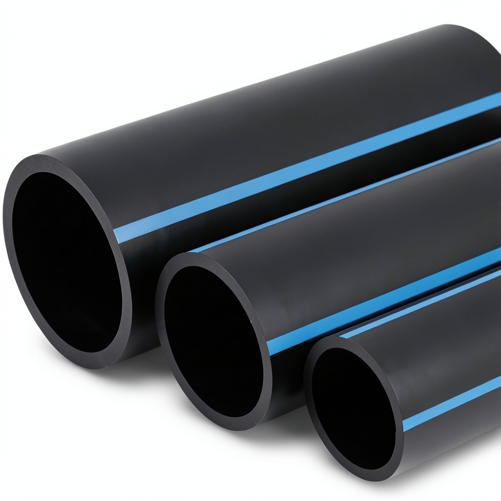 NPF HDPE Pipes for Water Networks Pressure 8 Bar Outside Diameter 315 mm Thickness 9.7 mm Black