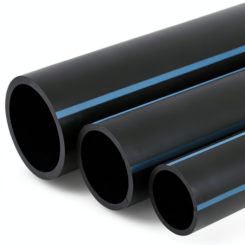 أنابيب HDPE الوطني ضغط 8 بار قطر خارجي 400 مم سمك 12.3 مم لون أسود