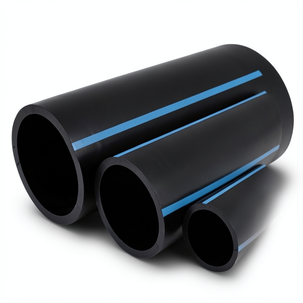 مواسير HDPE الوطني لشبكات المياه ضغط 10 بار قطر خارجي 63 مم سمك 3 مم لون اسود