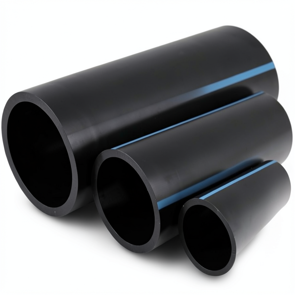 أنابيب HDPE الوطني لشبكات المياه ضغط 10 بار قطر خارجي 110 مم سمك 4.2 مم لون أسود