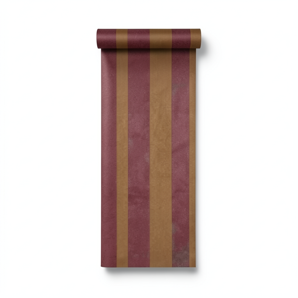 Wallpaper Striped Design 10 m x 1.06 m Brown with Red, Model 700035