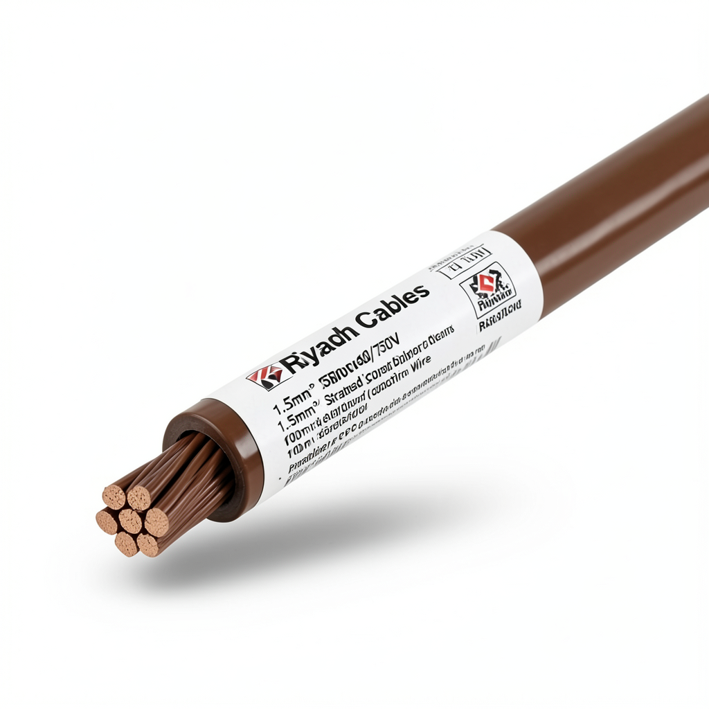 Riyadh Cables 1.5mm² Stranded Copper Electric Wire 450/750V Brown 100m | Riyadh Cables Group