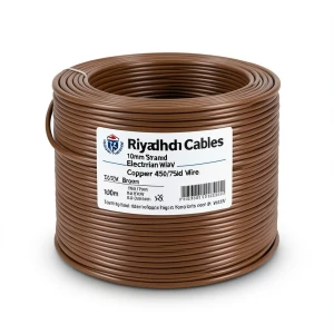 Riyadh Cables 10mm Stranded Electrical Wire, Copper 450/750V, Brown, 100m | Riyadh Cables Group