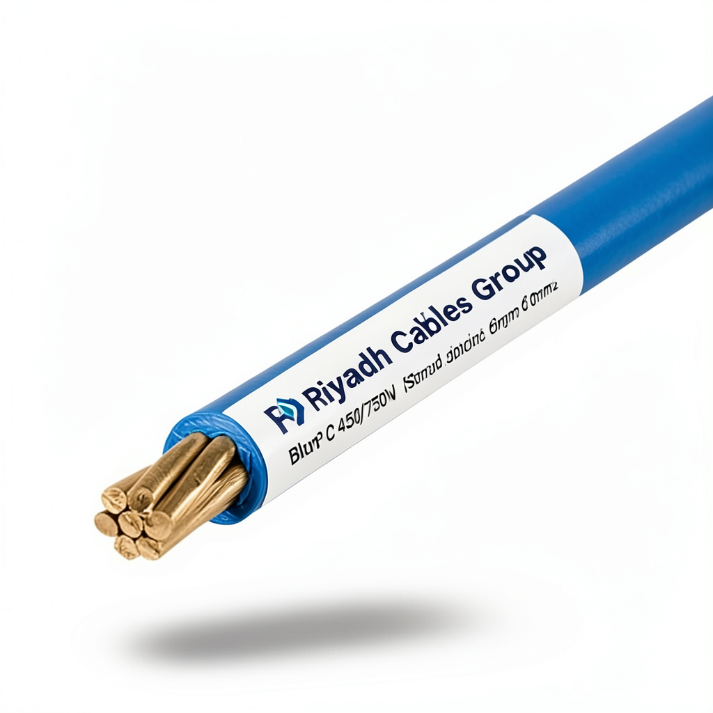 PVC Insulation Stranded Copper Single Wire 6mm2, 450/750V, Blue | Riyadh Cables Group