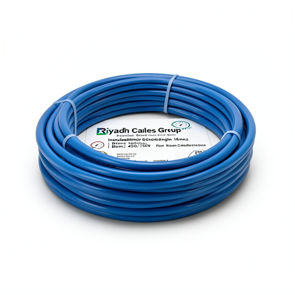 سلك مفرد نحاس مجدول عزل PVC مساحة 16mm2، 450/750 فولت، أزرق | مجموعة كابلات الرياض