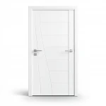 Modern White Wooden Interior Door with Curved Design