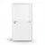 Modern White Wooden Interior Door with Curved Design