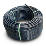 لفة أنابيب بلاستيك HDPE ضغط 3.2 بار PE 100، قطر 90 مم SDR 41 أسود مع أزرق