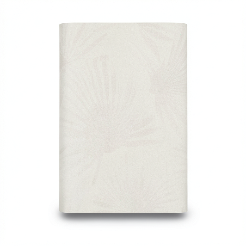 Italian Wallpaper Leaf-Patterned Design, Size 10m x 1.06m, Pale Beige