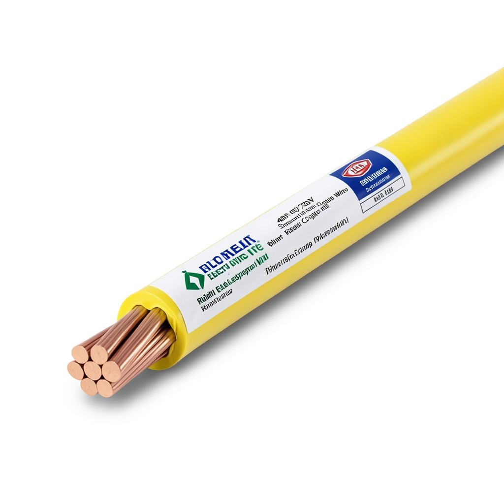 Single Electric Wire 400 mm2 Stranded Copper PVC Insulation Yellow, 450/750V | Riyadh Cables Group