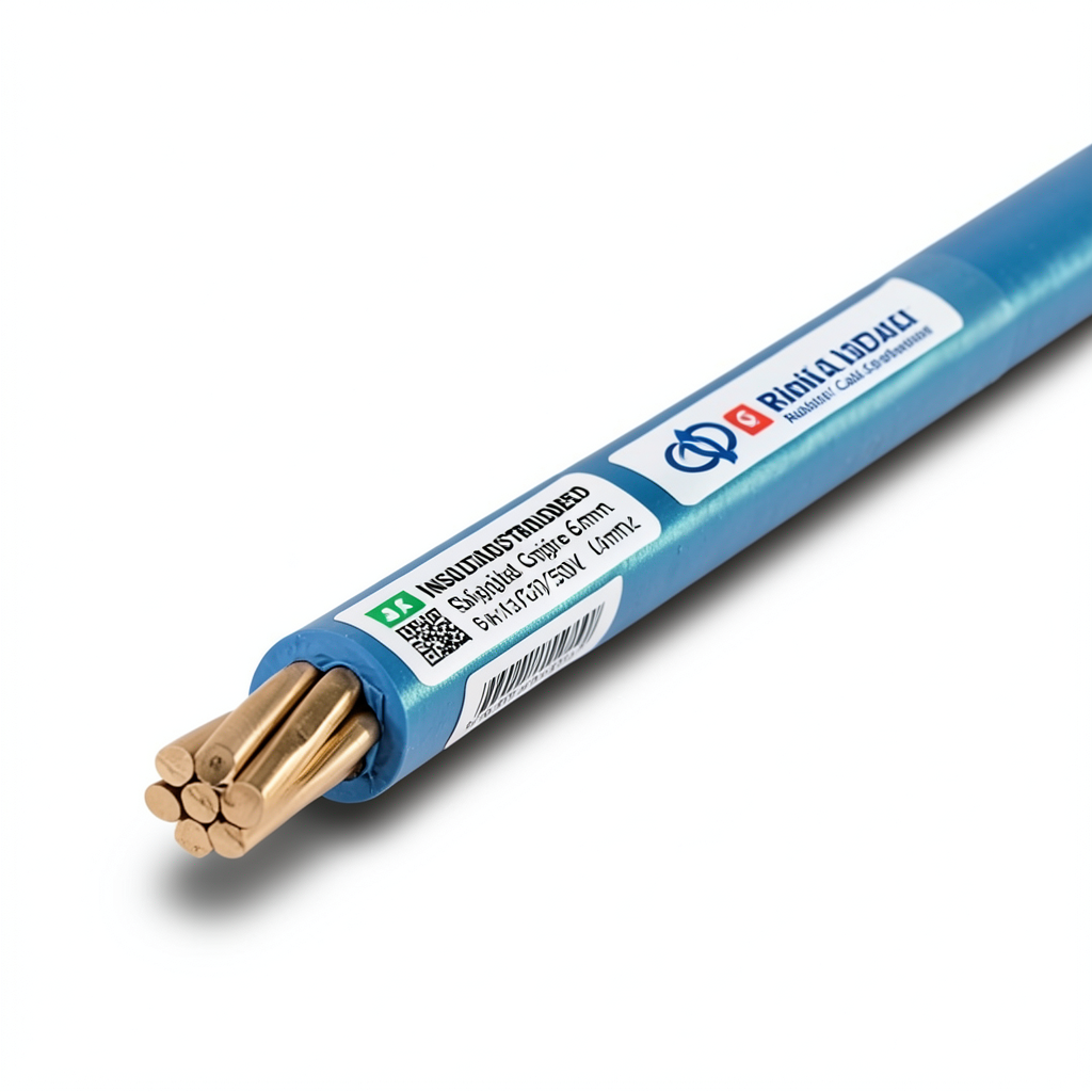 سلك مفرد نحاس مجدول معزول PVC مساحة 6 ملم 450/750 فولت أزرق | مجموعة كابلات الرياض