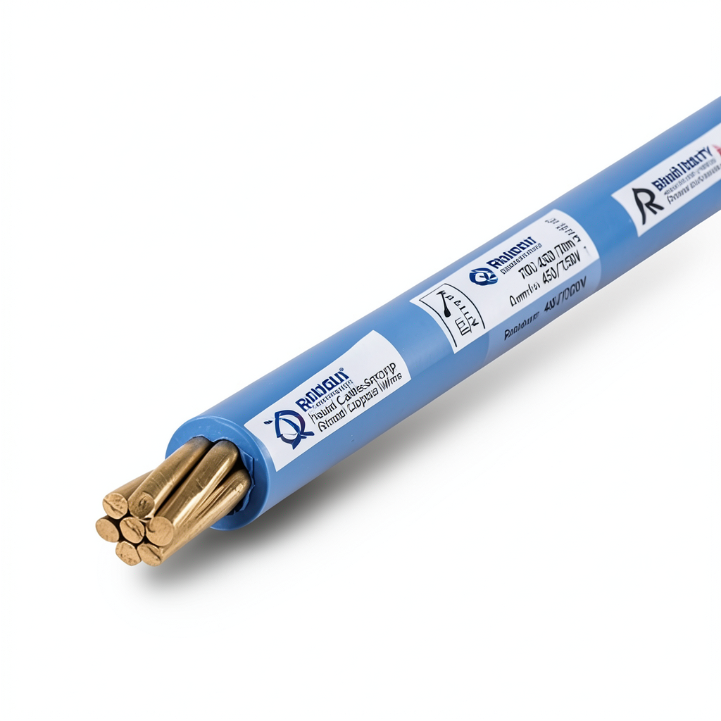سلك مفرد نحاس مجدول عزل PVC، مساحة مقطع 70 ملم2، 450/750 فولت، أزرق | مجموعة كابلات الرياض