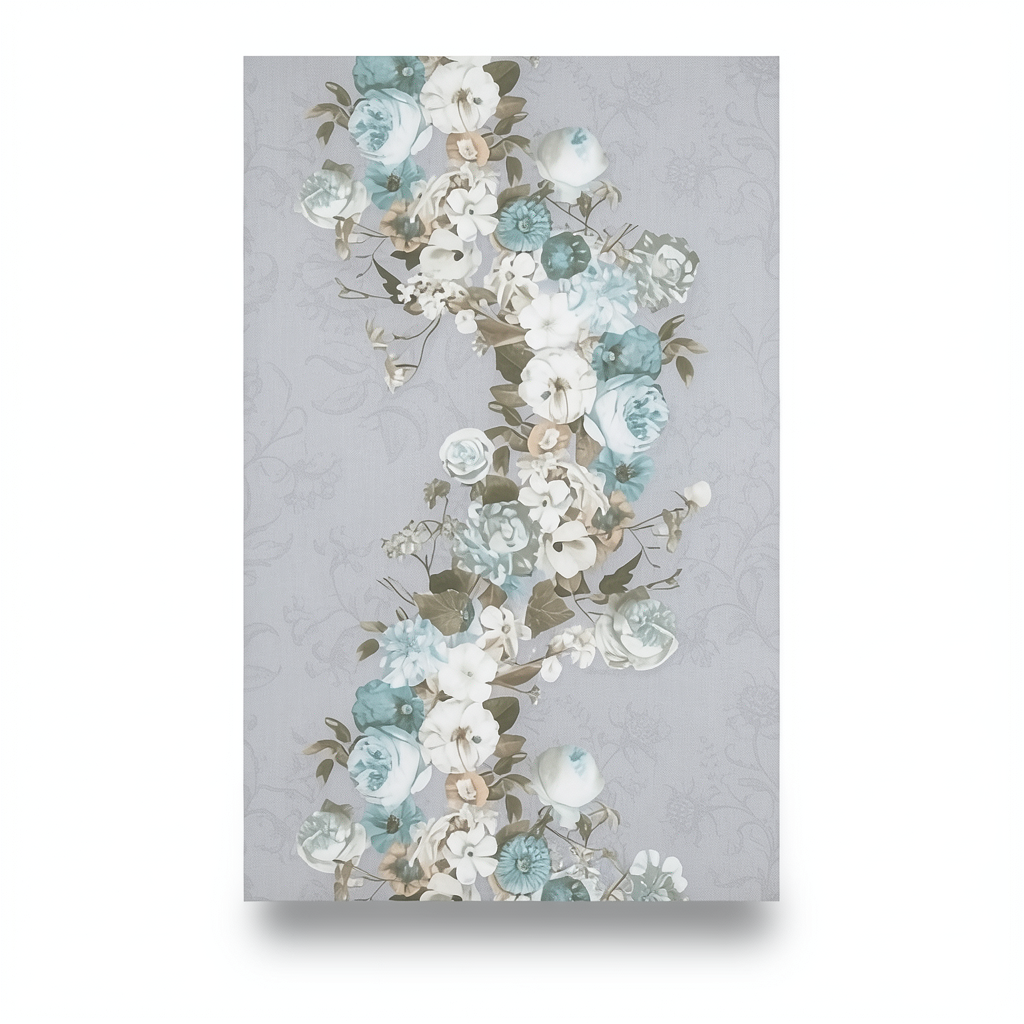 Dutch Floral Wallpaper 10m x 0.53m Gray, Model 17790
