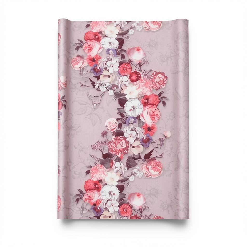 Floral Wallpaper Pink Color 10m x 0.53m, Model 17792