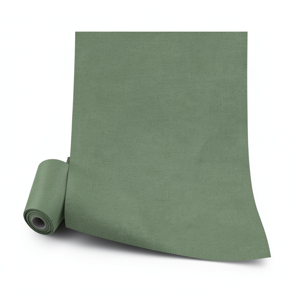 Italian Wallpaper Green Color Plain Design, Size 10mx1.06m, Model 72916