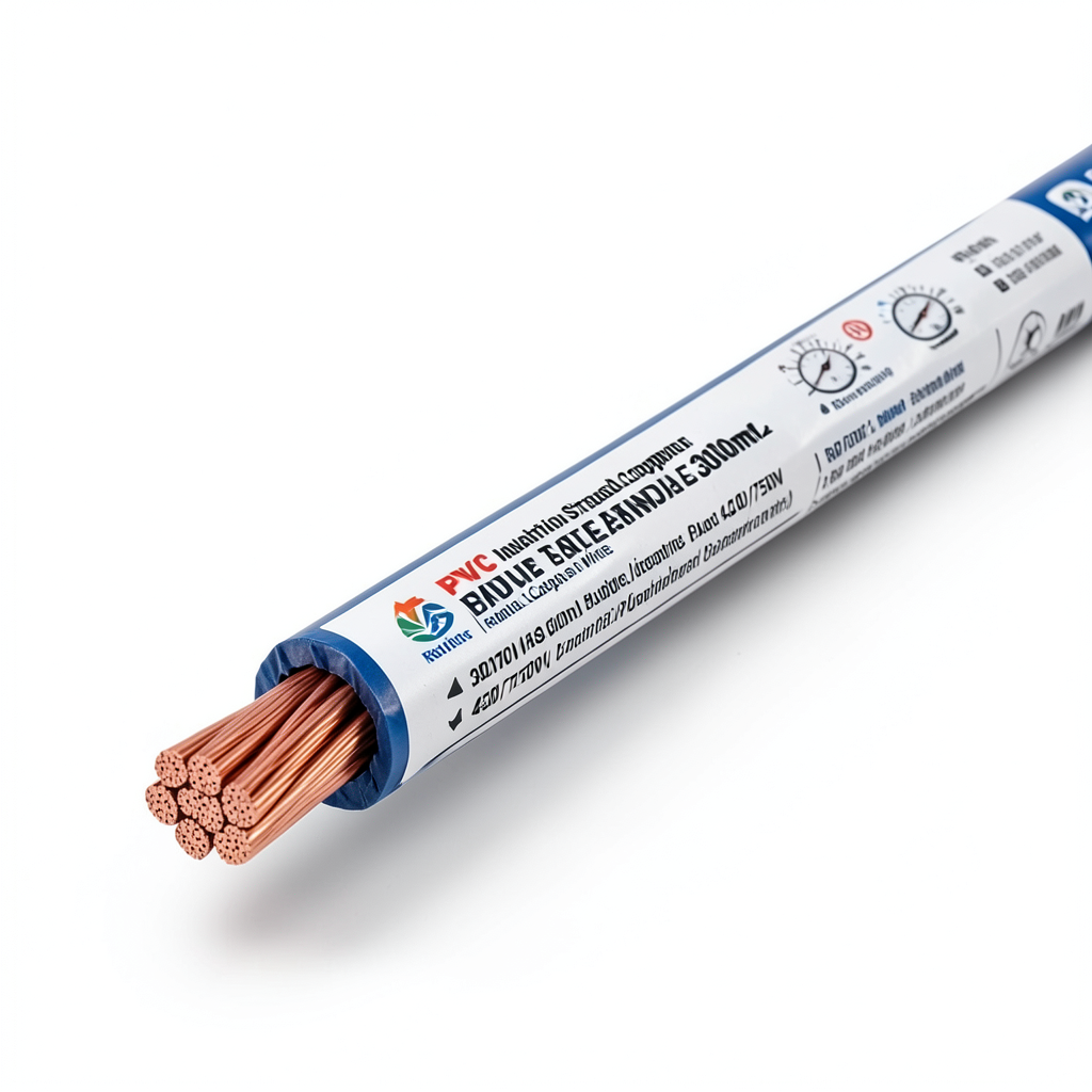 سلك مفرد نحاس مجدول معزول PVC، مساحة مقطع 300 ملم، 450/750 فولت، لون أزرق | مجموعة كابلات الرياض